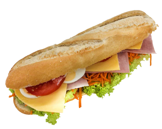 Belegd broodje kaas, hesp en groenten (smos)